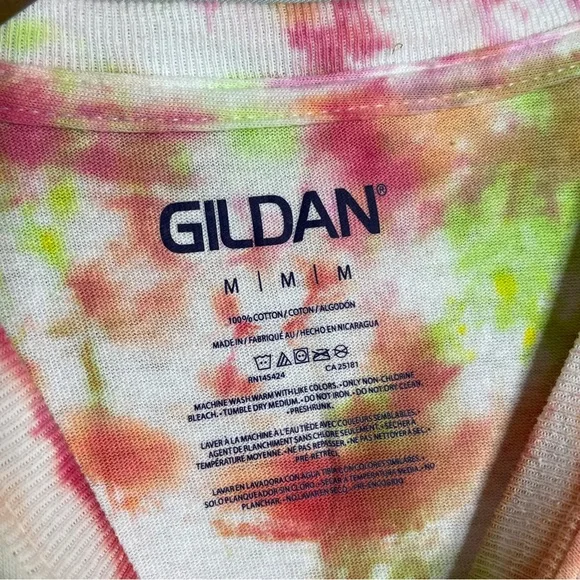 Gildan Red, Orange, and Green Tie Dye Shirt - Picture 7 of 10